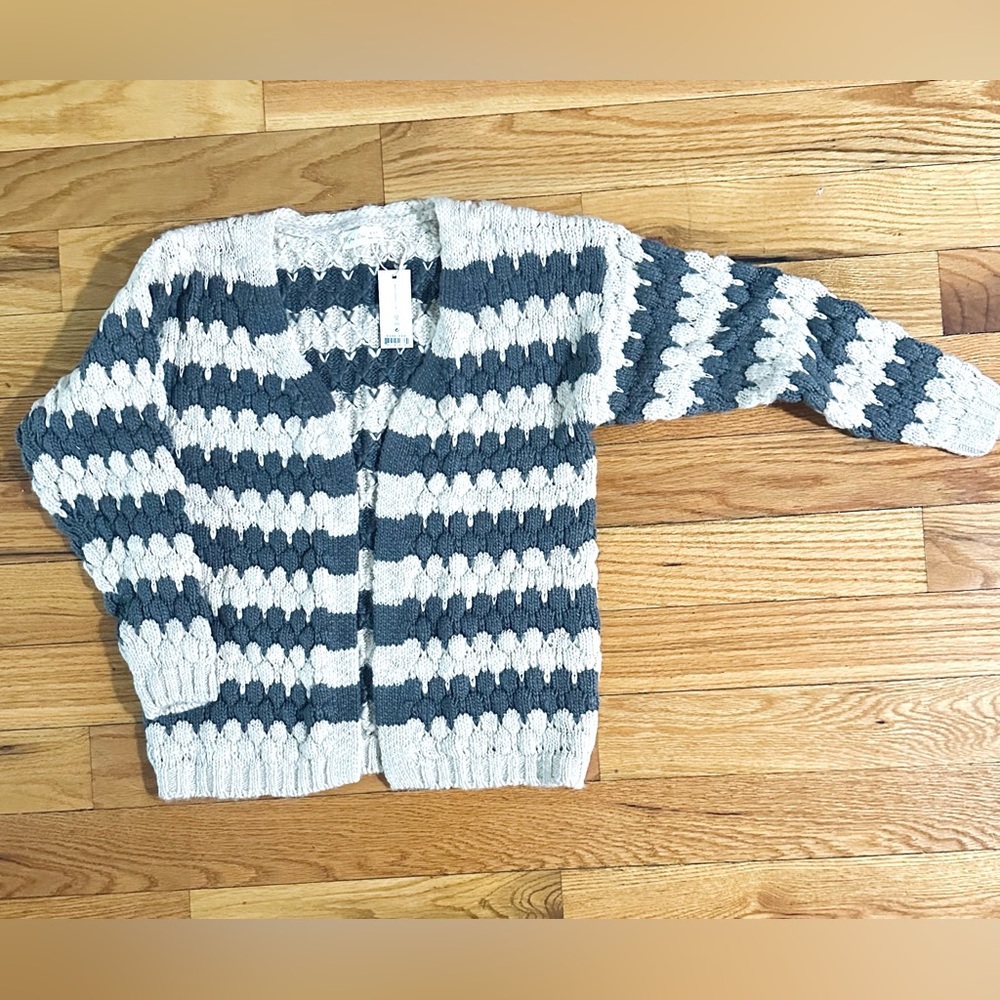 Rylee + Cru textured wool blends open cardigan size 8-9Y NWT